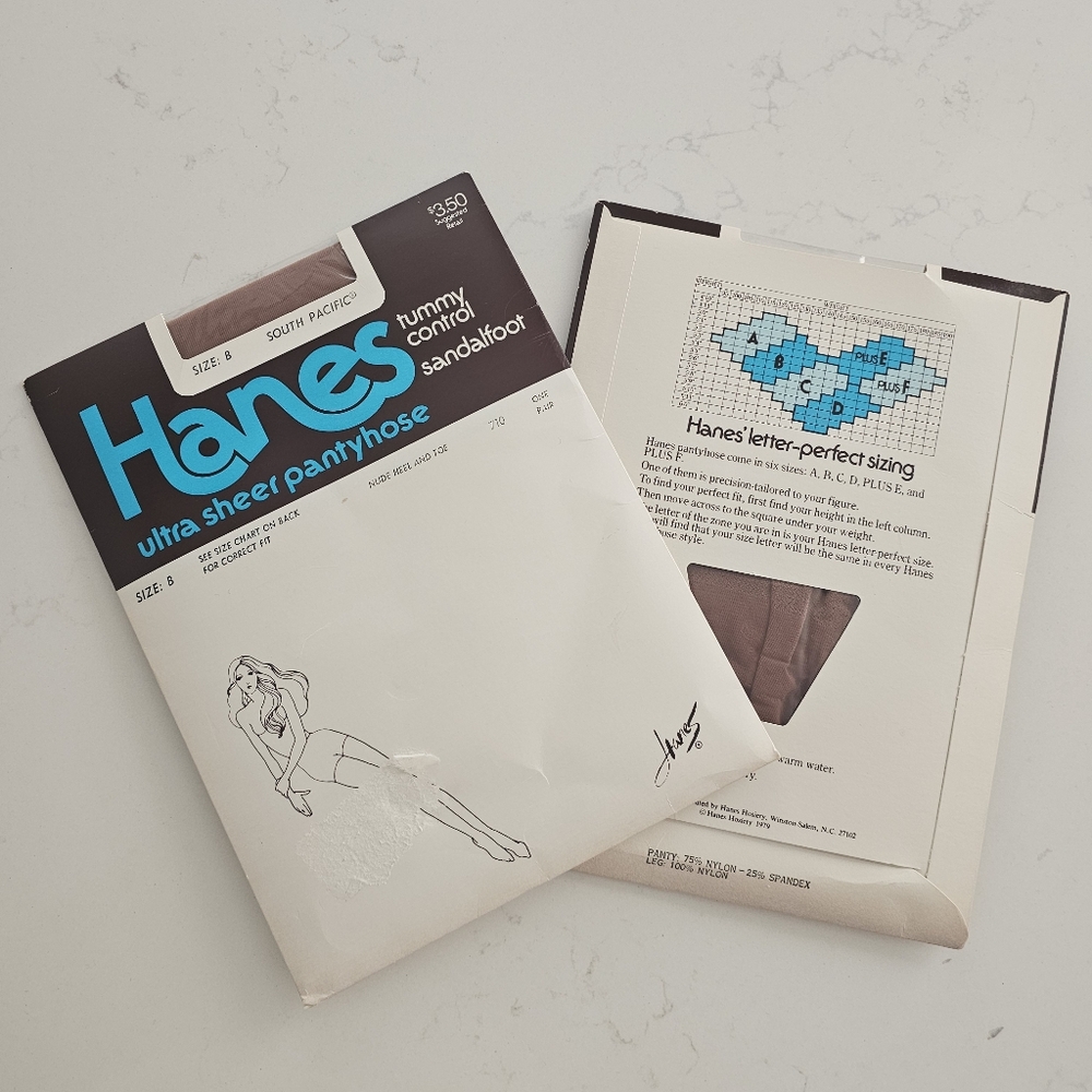 Vintage Hanes South Pacific Sheer Pantyhose Size B